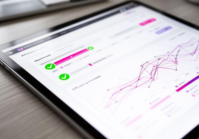Digital dashboard showing automation metrics