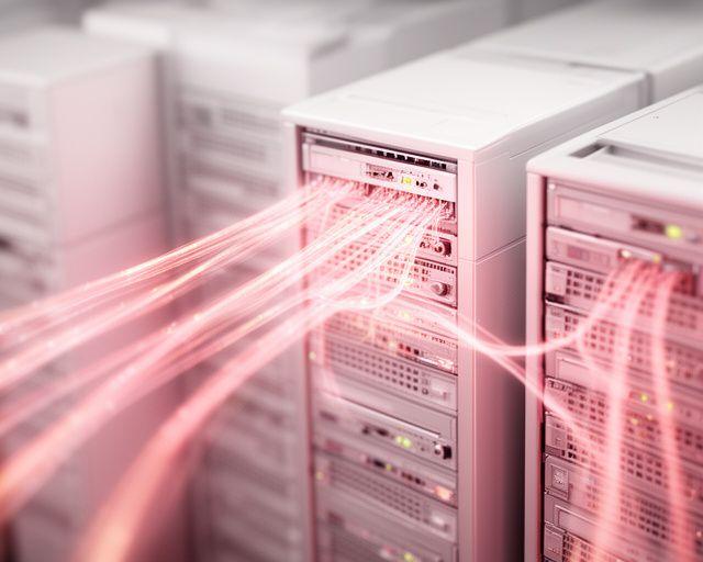 Close up of server architecture and neural blocks