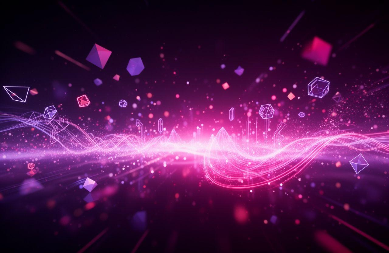 Abstract futuristic digital particles